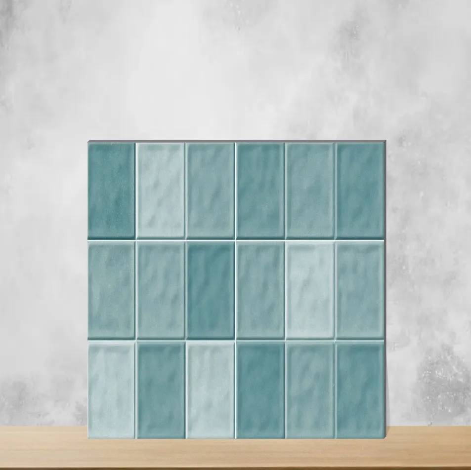 Ceramic Dove Aqua Glossy Rectangular Tiles TL-3054-C (24x12 inch | 7.5 mm)