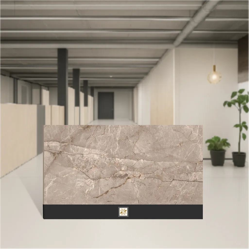 Vitrified Harmony Brown Carving Textures Matt Rectangular Tiles TL-2087 (4x2 feet | 9 mm)