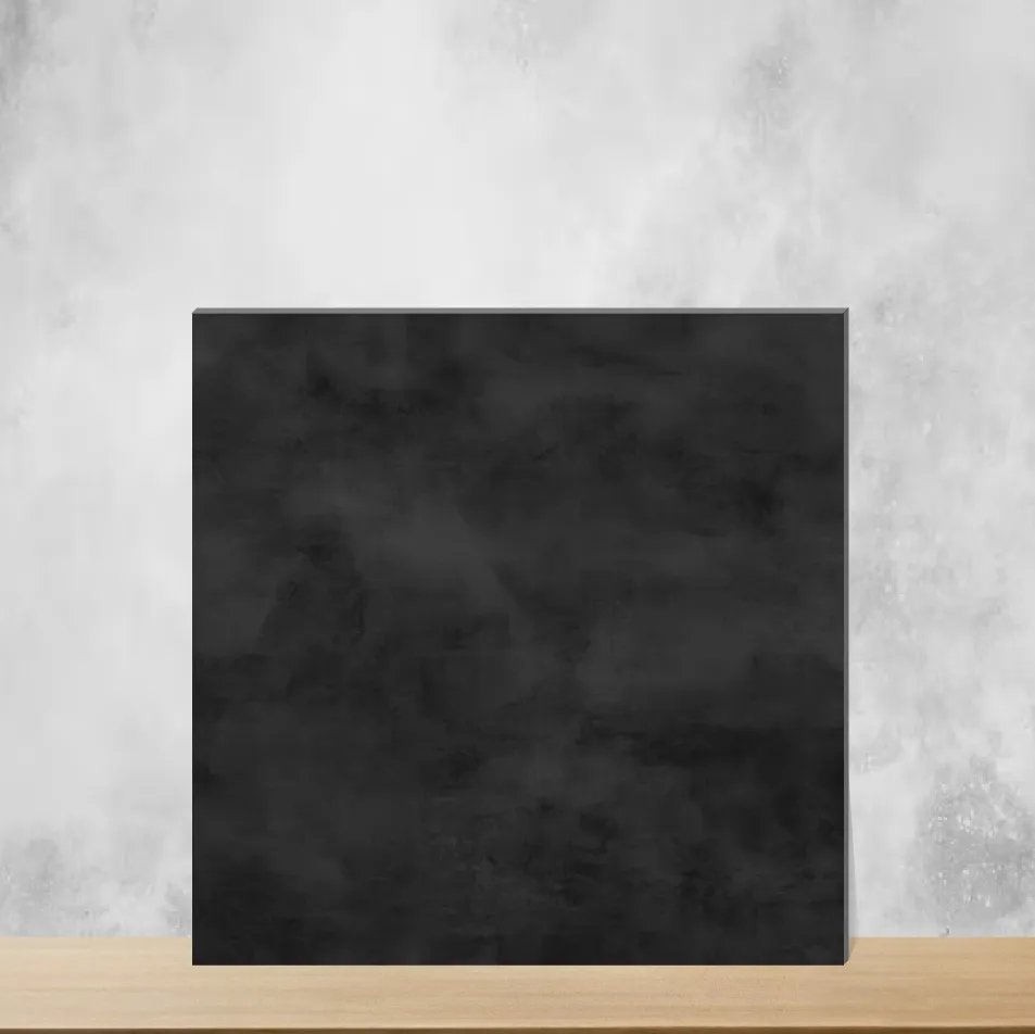 Porcelain Nimbus Charcoal Black Plain Solids Matt Square Tiles TL-227-C (2x2 feet | 8 mm)