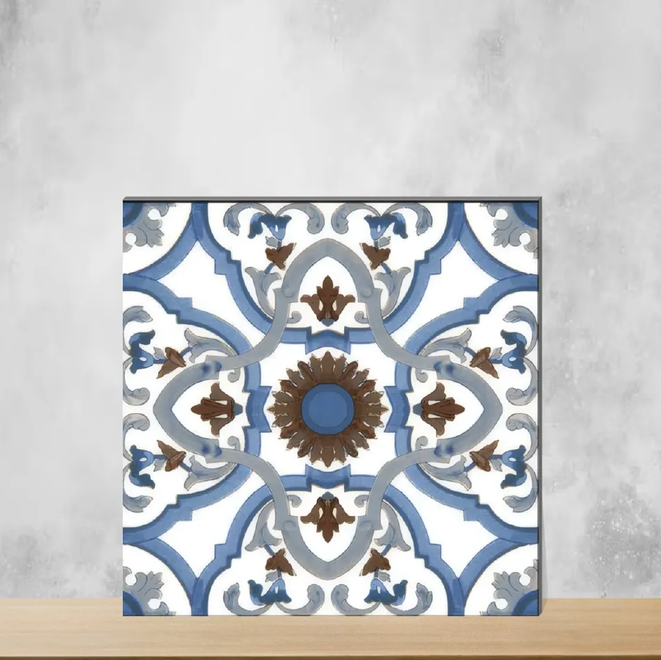 Vitrified Zellige Ohlo Blue Multi Colour Moroccans Matt Square Tiles TL-2123 (12x12 inch | 11 mm)