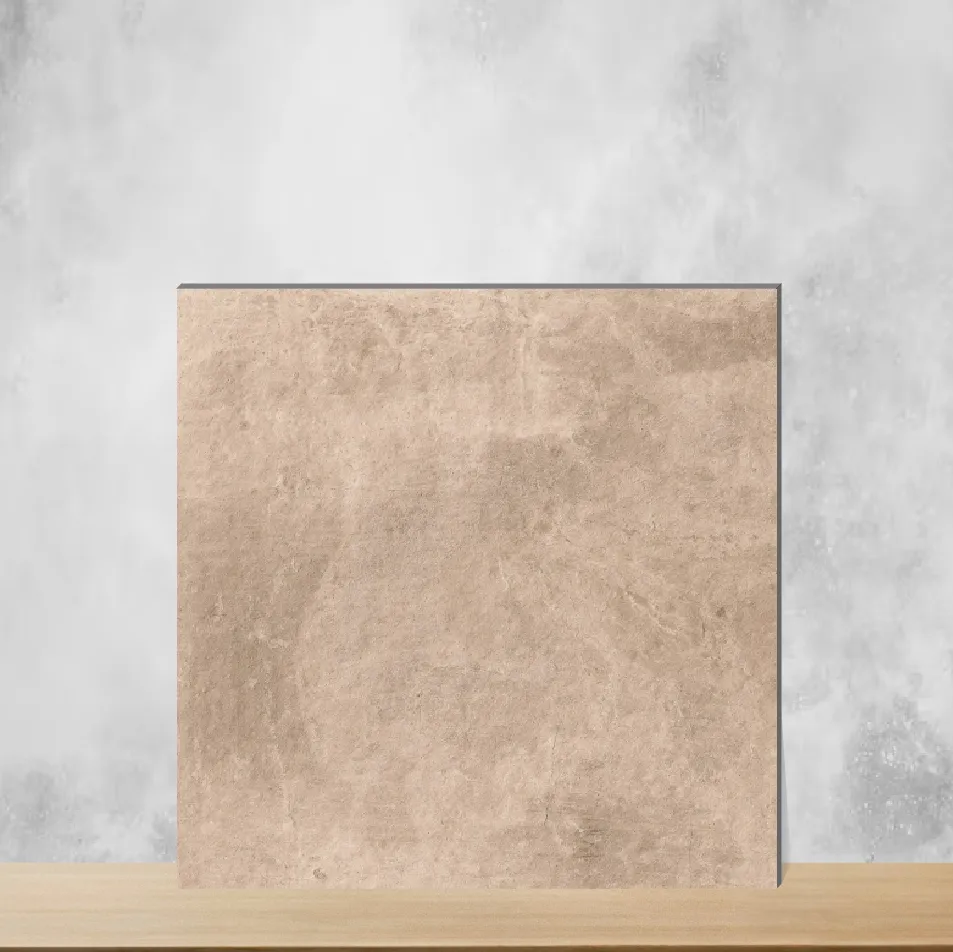 Vitrified Earthen Slate Sand Beige Cement Look Matt Square Tiles TL-2324-F (16x16 inch | 12 mm)