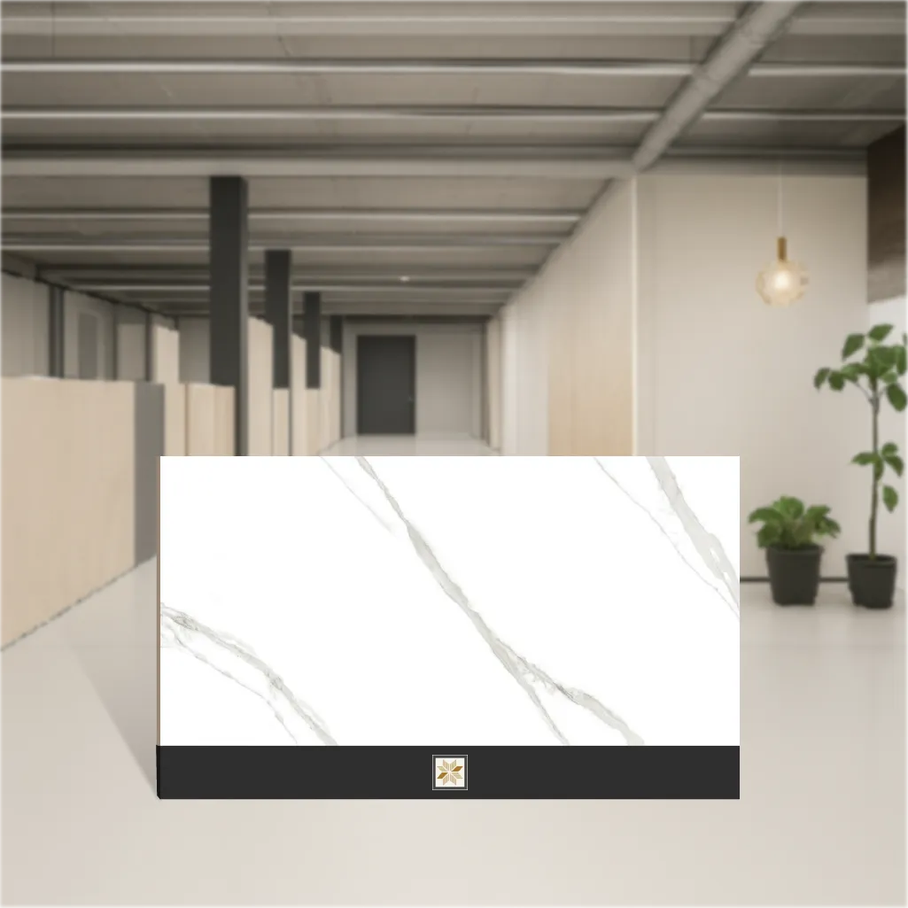 Vitrified Estremoz White Endless Matching Glossy Rectangular Tiles TL-2147 (4x2 feet | 9 mm)