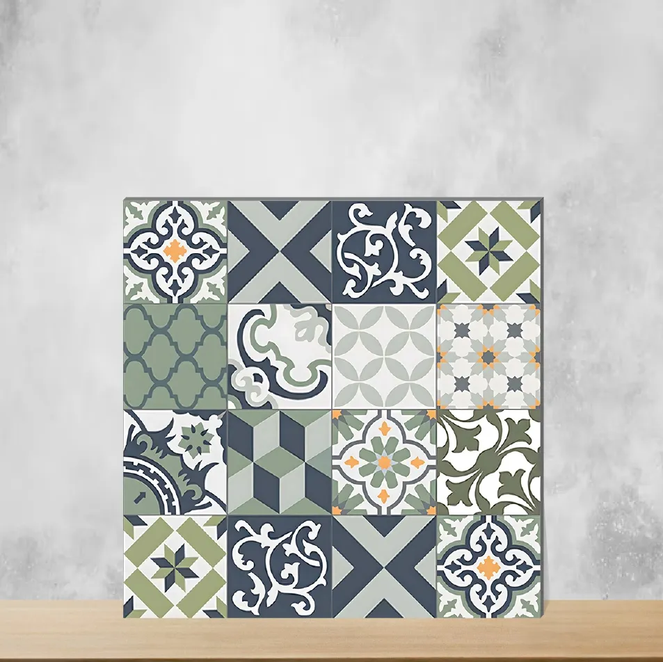 Porcelain Florencia Flora Green Moroccans Matt Square Tiles TL-262-D (2x2 feet | 8 mm)