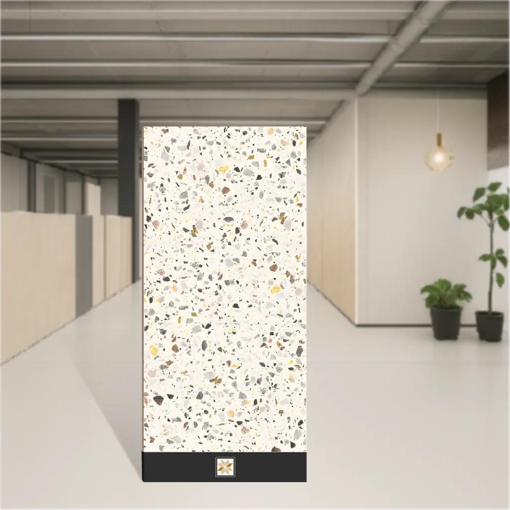 Vitrified Natural Terra White Terrazzo Matt Rectangular Tiles TL-2869-H (4x2 feet | 9 mm)