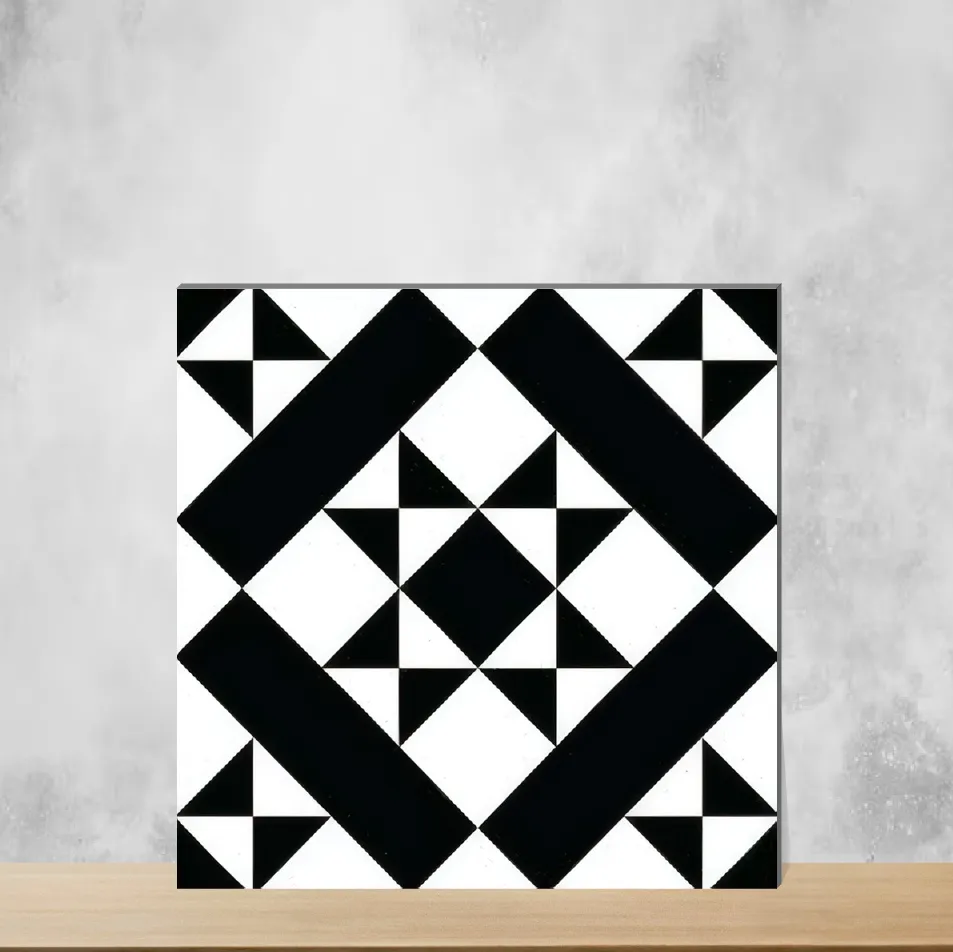 Vitrified Zellige Monochrome Star Moroccans Matt Square Tiles TL-2196 (12x12 inch | 9 mm)