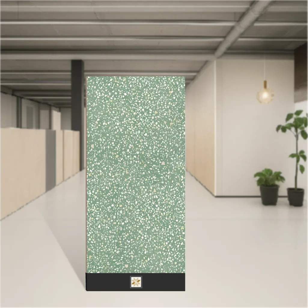 Vitrified Terrazzo Green Terrazzo Matt Rectangular Tiles TL-2869-C (4x2 feet | 9 mm)