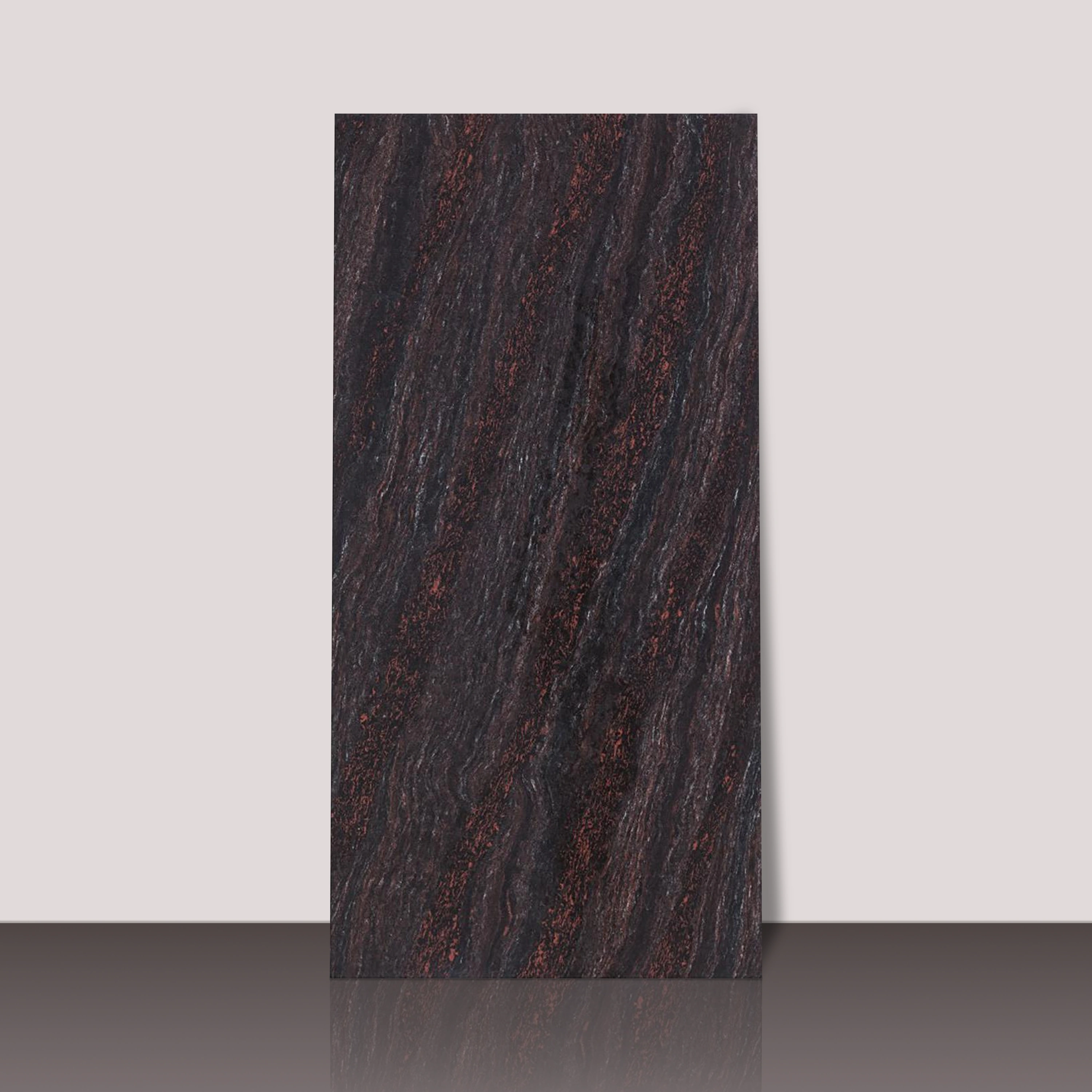 Vitrified Dualcore Jet Black Marbles & Stones Glossy Rectangular Tiles TL-2268 (4x2 feet | 9 mm)