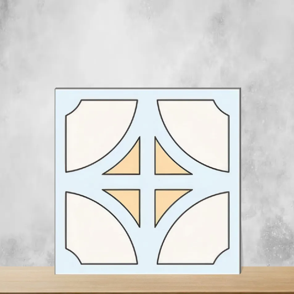 Ceramic Morissa Light Blue Cross Moroccans Matt Square Tiles TL-2287 (12x12 inch | 9 mm)