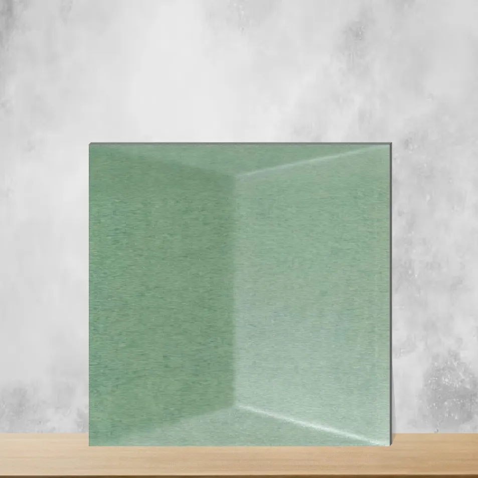 Ceramic Lucent Base Knitted Fabric Green Matt Rectangular Tiles TL-2892-B (12x3 inch | 6 mm)