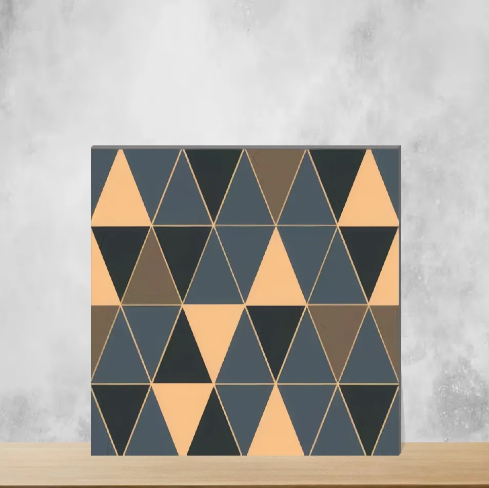 Vitrified Zellige Stacked Triangle Moroccans Matt Square Tiles TL-2319 (12x12 inch | 9 mm)