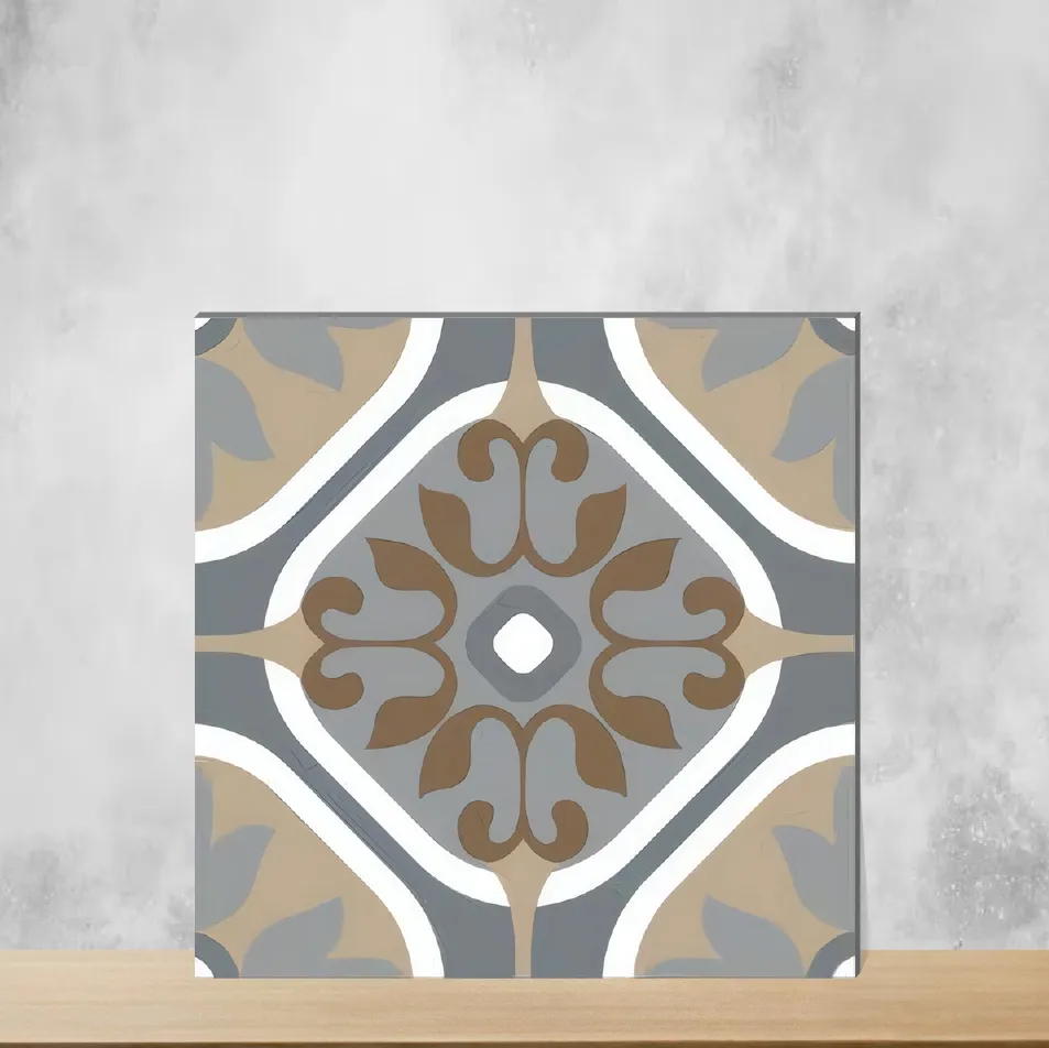 Vitrified Zellige Floral Moroccans Matt Square Tiles TL-2344-B (12x12 inch | 9 mm)