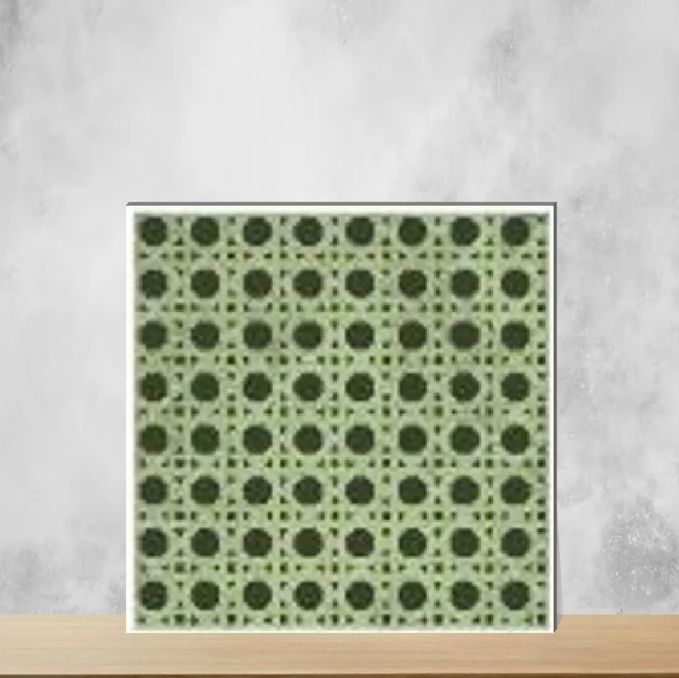 Ceramic Basaltico Decor Magmacarta Green Matt Square Tiles TL-3094-G (8x8 inch | 10 mm)