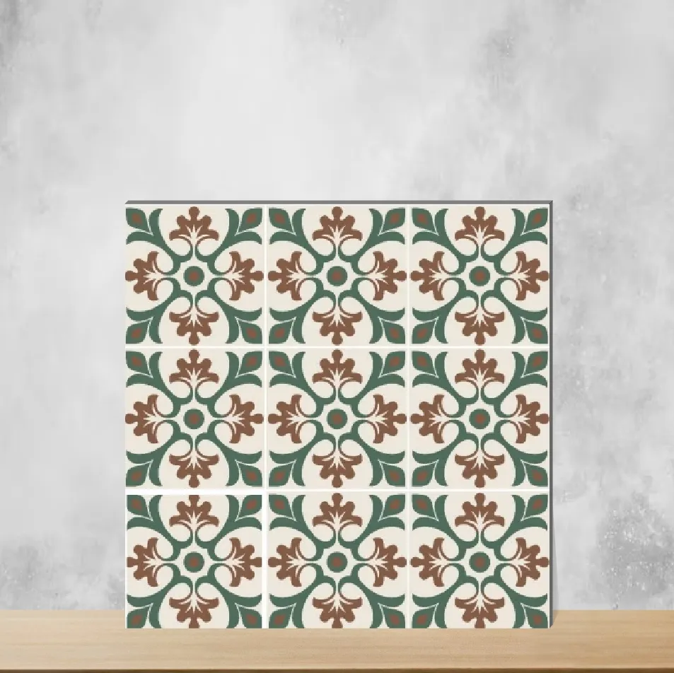 Vitrified Leafy Moroccans Matt Square Tiles TL-2364 (8x8 inch | 9 mm)