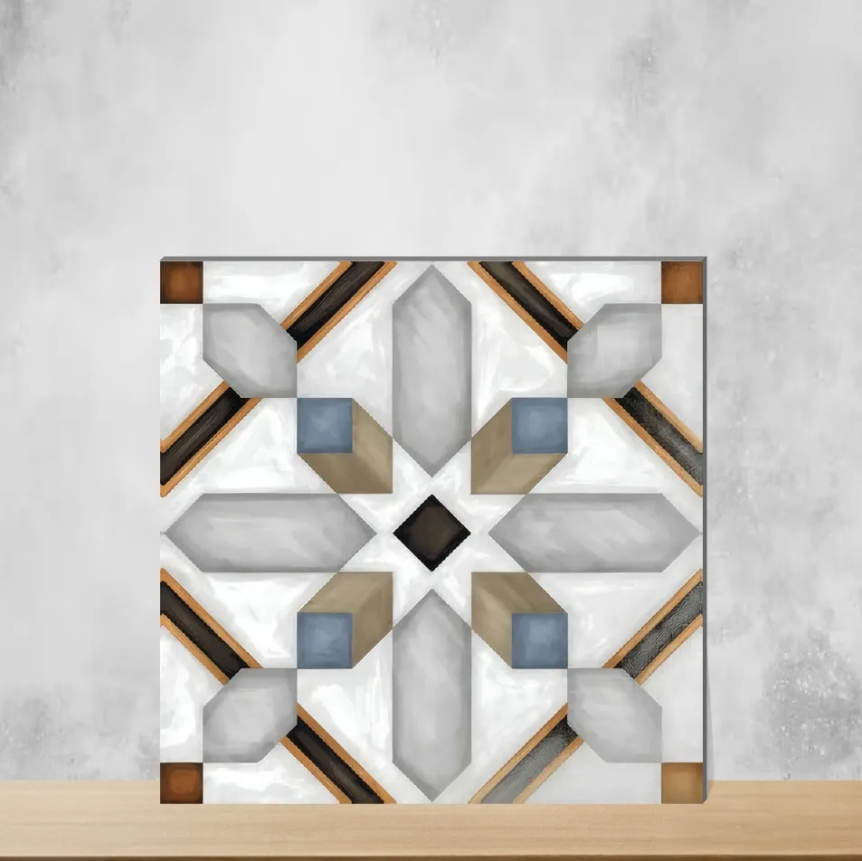 Vitrified Zellige Grey Plus Moroccans Matt Square Tiles TL-2375 (12x12 inch | 11 mm)