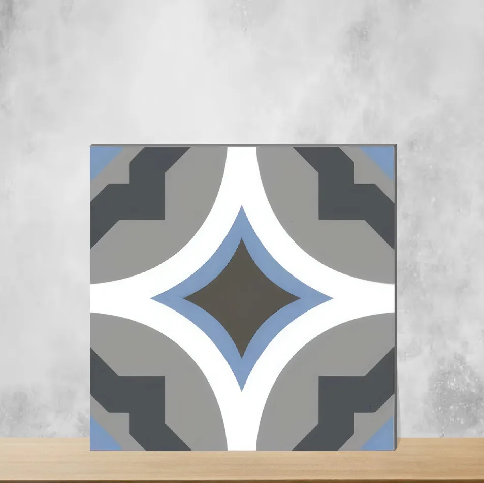 Vitrified Zellige Starry Grey Multi Colour Moroccans Matt Square Tiles TL-2421 (12x12 inch | 9 mm)