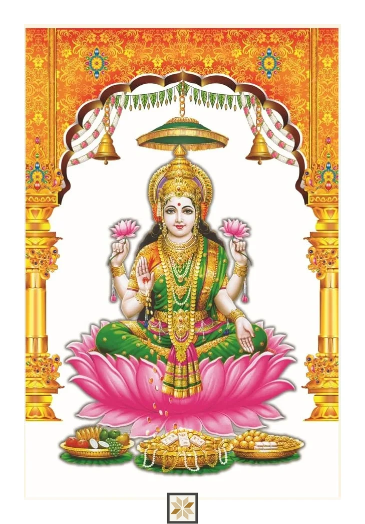 Ceramic Goddess Maa Laxmi God Tiles Matt Rectangular Tiles TL-24623 (10x15inch | 9 mm)