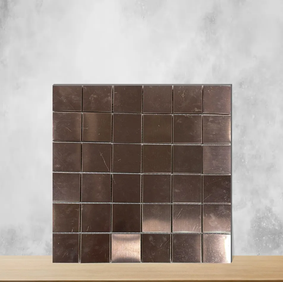 Copper Stainless Steel Glossy Square Tiles TL-247 (12x12 inch | 8 mm)