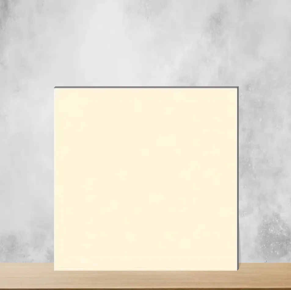 Ceramic Running Plain Eggshell Ivory Plain Solids Matt Square Tiles TL-2472-D (12x12 inch | 7.5 mm)