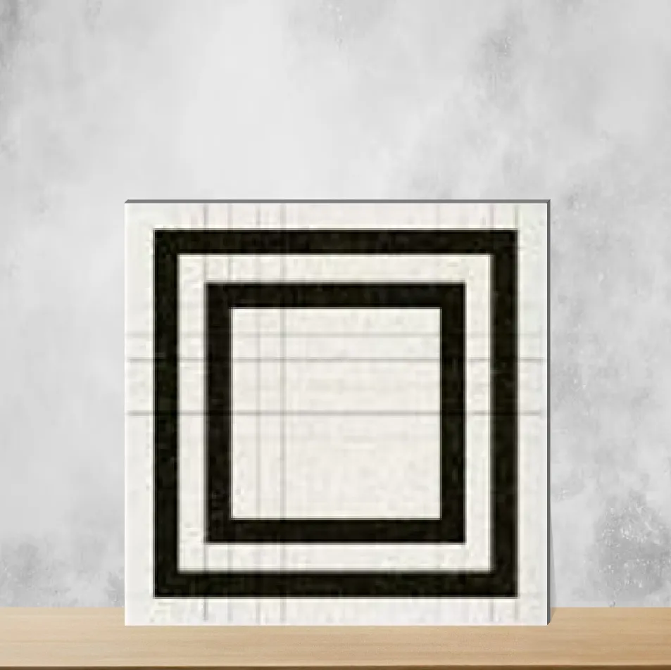 Ceramic Marrakech Marquina Black & White Matt Square Tiles TL-2512 (8x8 inch | 10 mm)