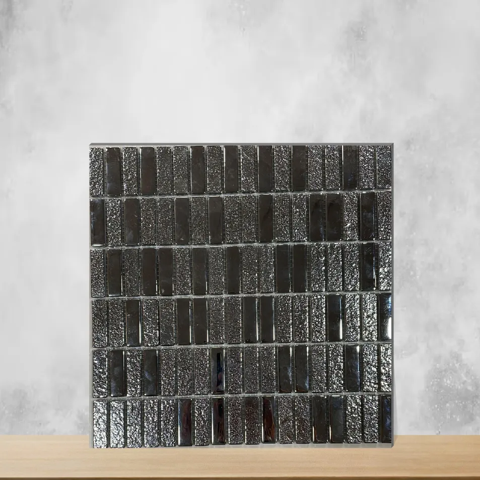 Silver Tex Glossy Rectangular Tiles TL-256 (12x12 inch | 8 mm)