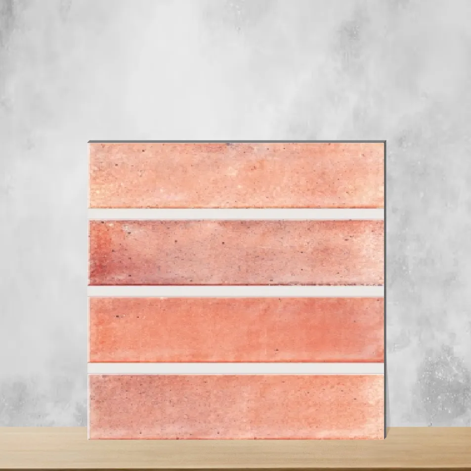 Ceramic Harbor Coral Glow Glossy Rectangular Tiles TL-2670-B (9x3 inch | 10 mm)