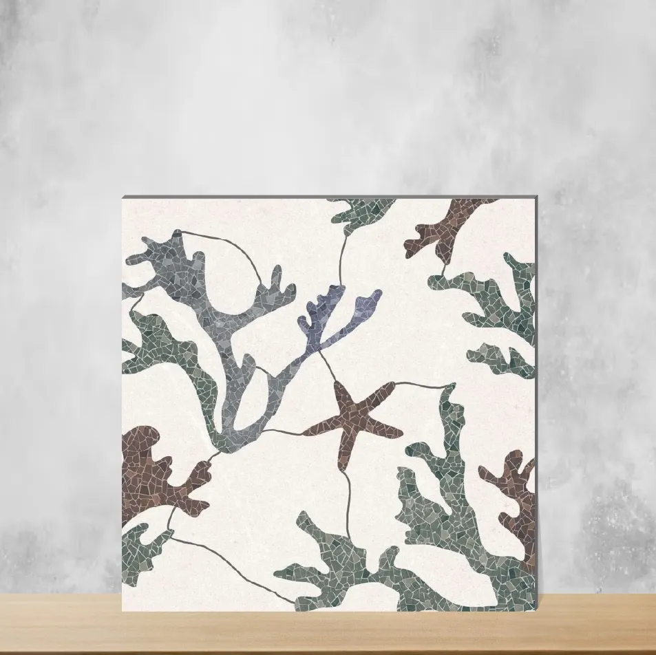 Vitrified Alpha Geometric & Abstracts Glossy Square Tiles TL-2890 (2x2 feet | 9 mm)