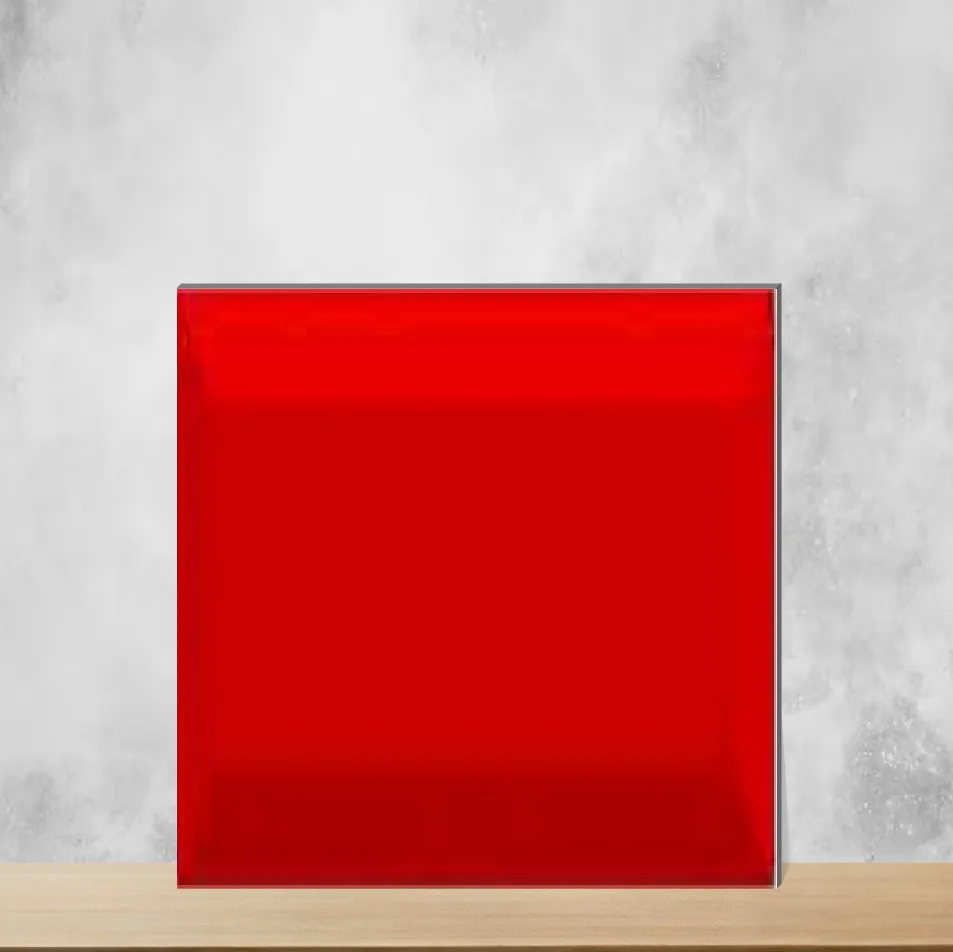 Ceramic El Clasico Bevelled Garnet Red Glossy Rectangular Tiles TL-2958-I (12x4 inch | 7.5 mm)