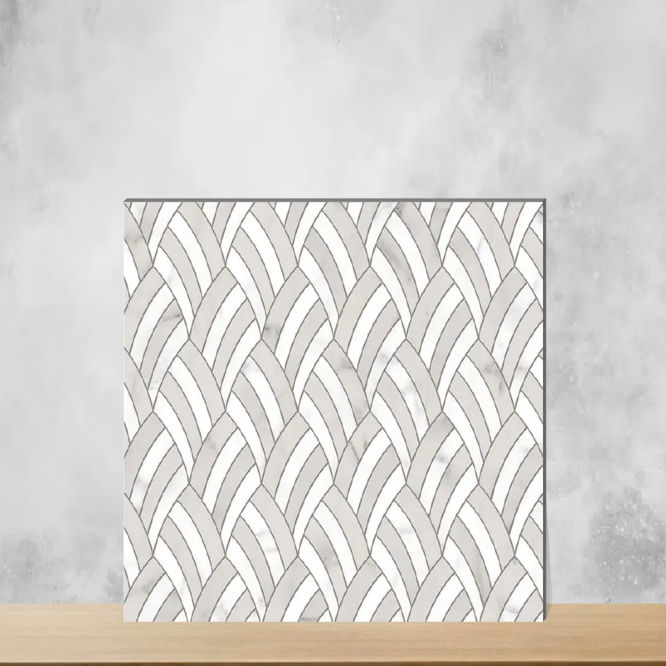 Vitrified Epsilon Geometric & Abstracts Glossy Square Tiles TL-2976 (2x2 feet | 9 mm)