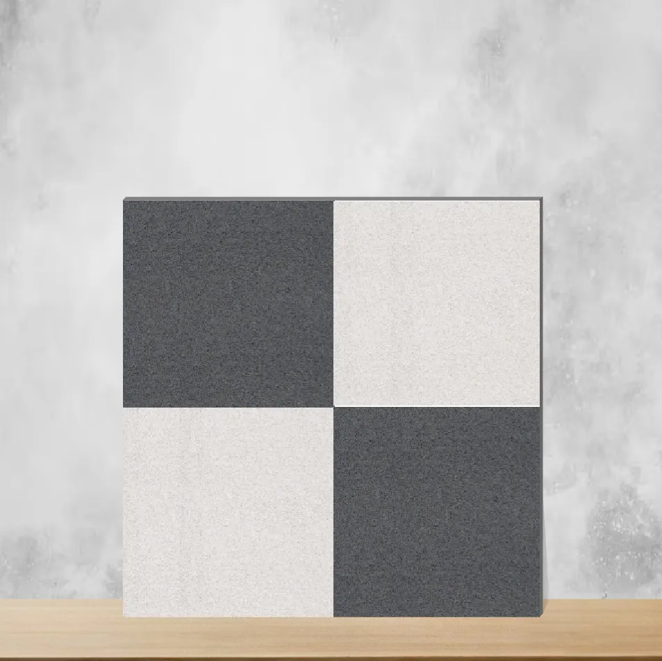 Vitrified Dark Neo Black Geometric & Abstracts Matt Square Tiles TL-3637-B (16x16 inch | 12 mm)