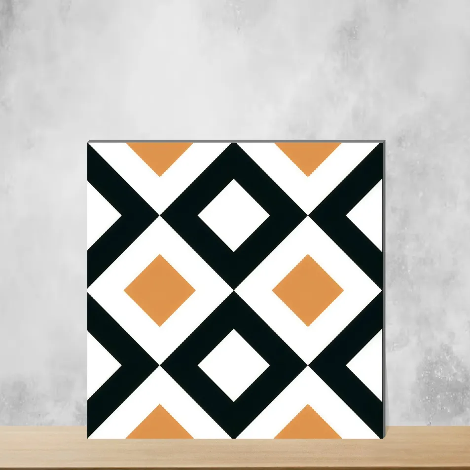 Vitrified Noir Yellow Moroccans Matt Square Tiles TL-3353 (12x12 inch | 10 mm)