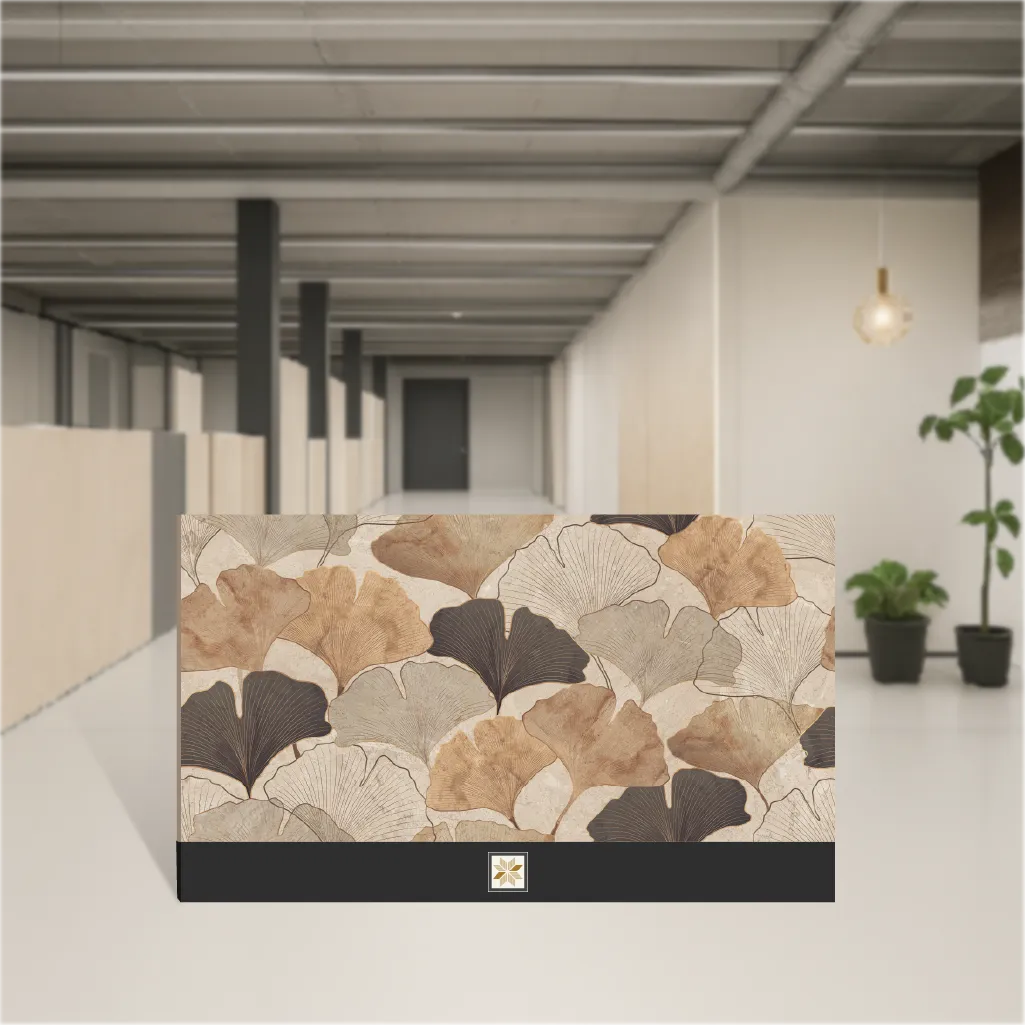 Vitrified Gravier Dune Glow Decor Highlighter Tiles Hi-Glossy Rectangular Tiles TL-3828-C (4x2 feet | 9 mm)