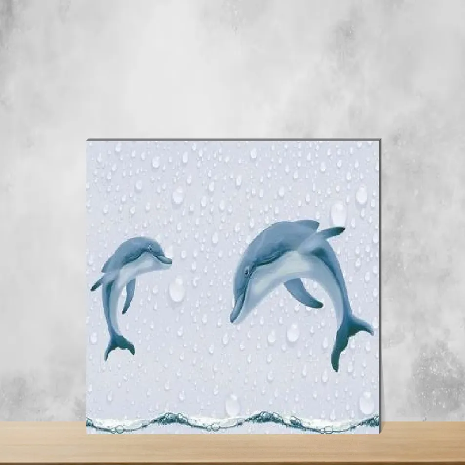 Aqua Blue & White Highlighter Tiles Rectangular Tiles TL-3684-D (18x12 inch | 6 mm)