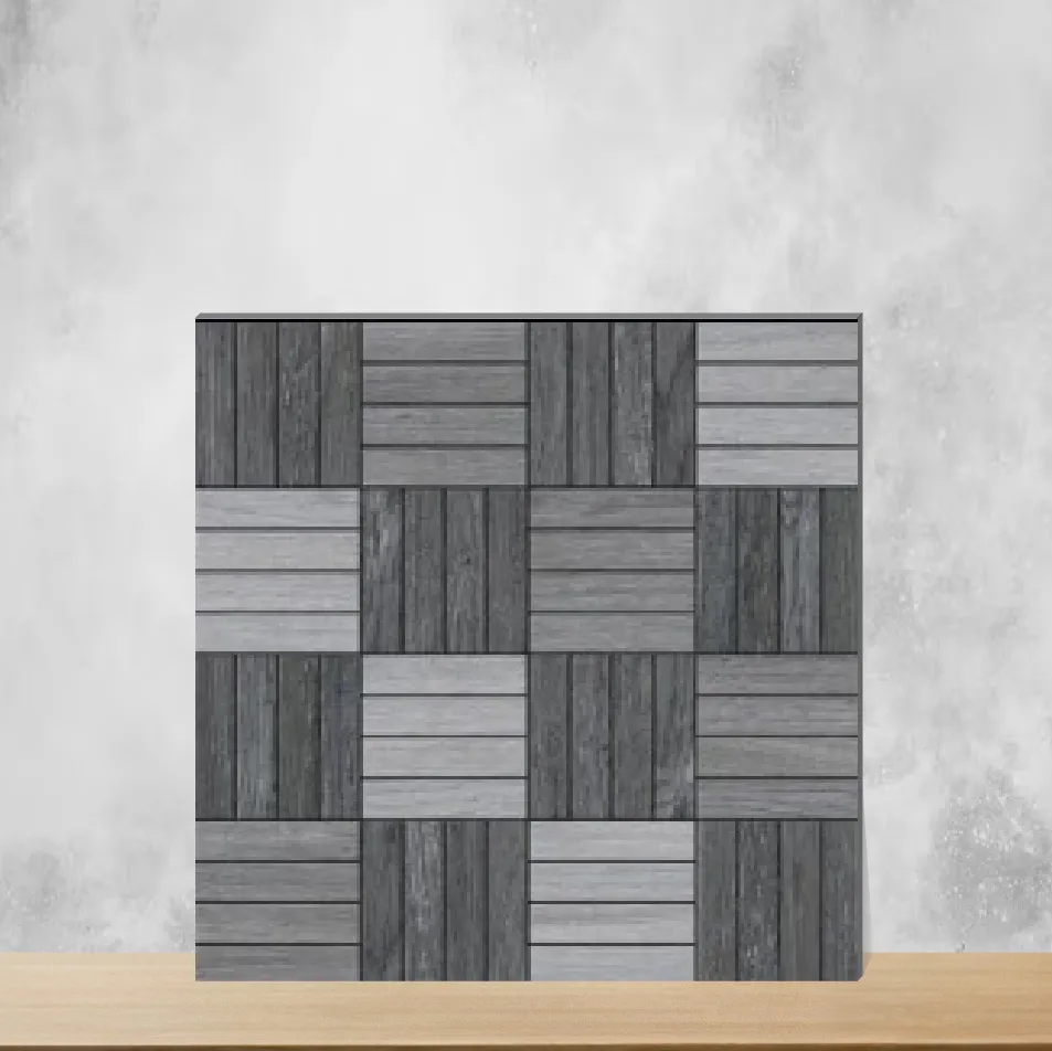 Vitrified Davys Grey Geometric & Abstracts Matt Square Tiles TL-3655 (16x16 inch | 12 mm)