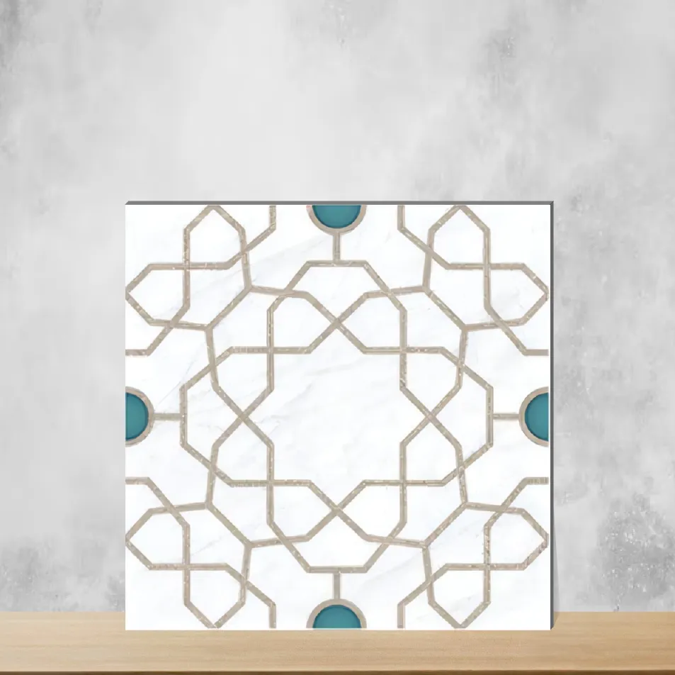 Ceramic Thread White Moroccans Matt Square Tiles TL-3721 (12x12 inch | 9 mm)