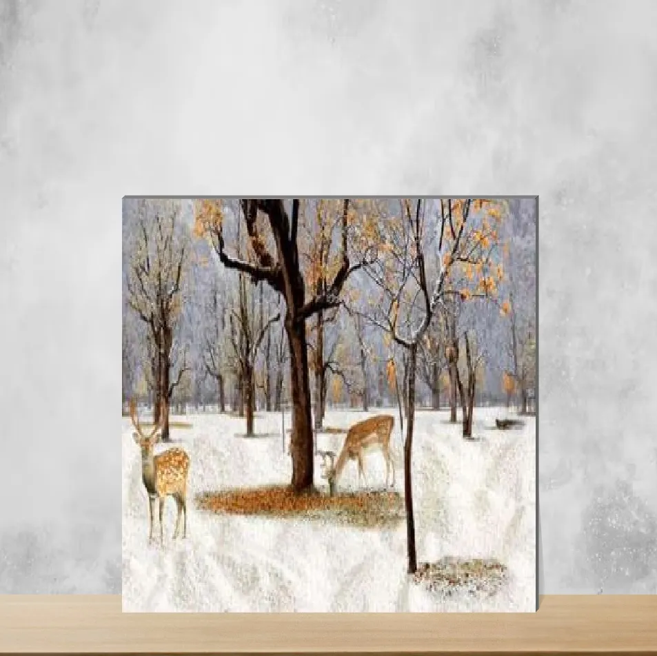 Snow White & Brown Highlighter Tiles Rectangular Tiles TL-3752-D (18x12 inch | 6 mm)