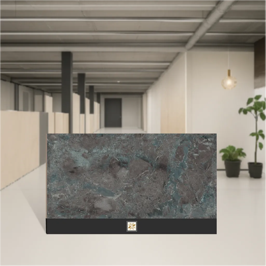 Vitrified Lustro Aqua Marbles & Stones Hi-Glossy Rectangular Tiles TL-3804-B (4x2 feet | 9 mm)