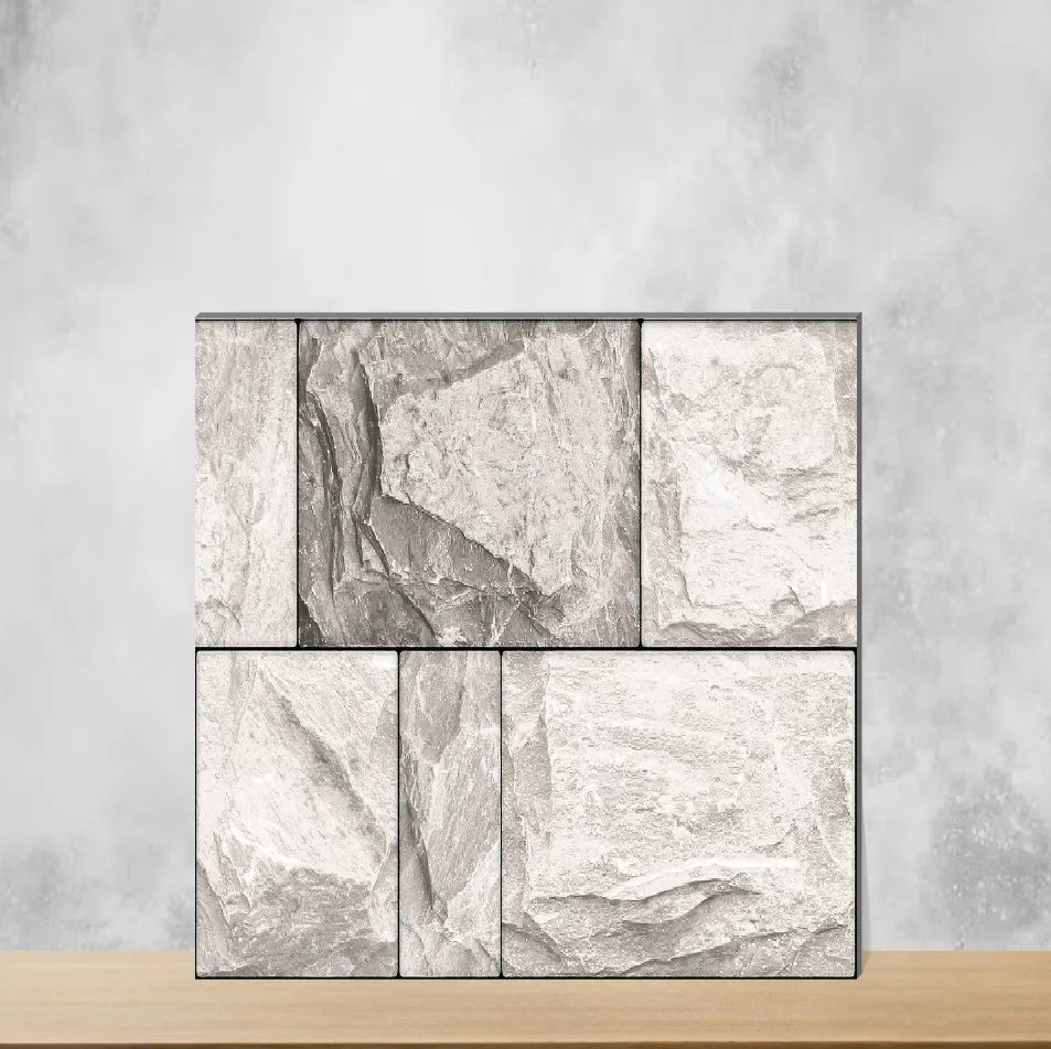 Vitrified Grey Vanilla Marbles & Stones Matt Rectangular Tiles TL-3968-E (24x12 inch | 9 mm)