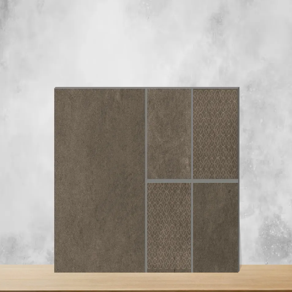 Vitrified Marrone Brown Marbles & Stones Matt Rectangular Tiles TL-4010-E (24x12 inch | 12 mm)