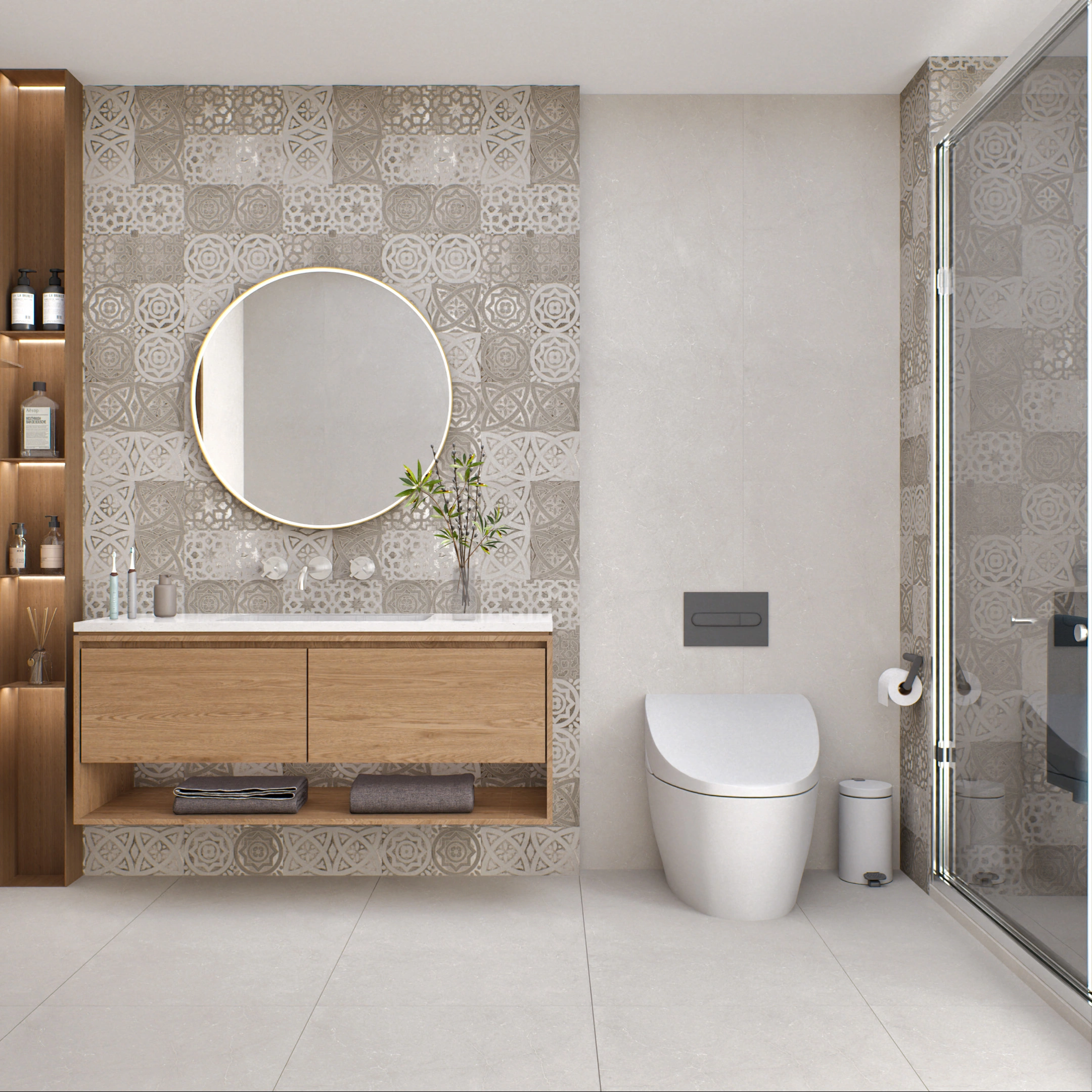 Vitrified Neolith Grey Decor Carving Textures Matt Rectangular Tiles TL-4011-C (4x2 feet | 9 mm)