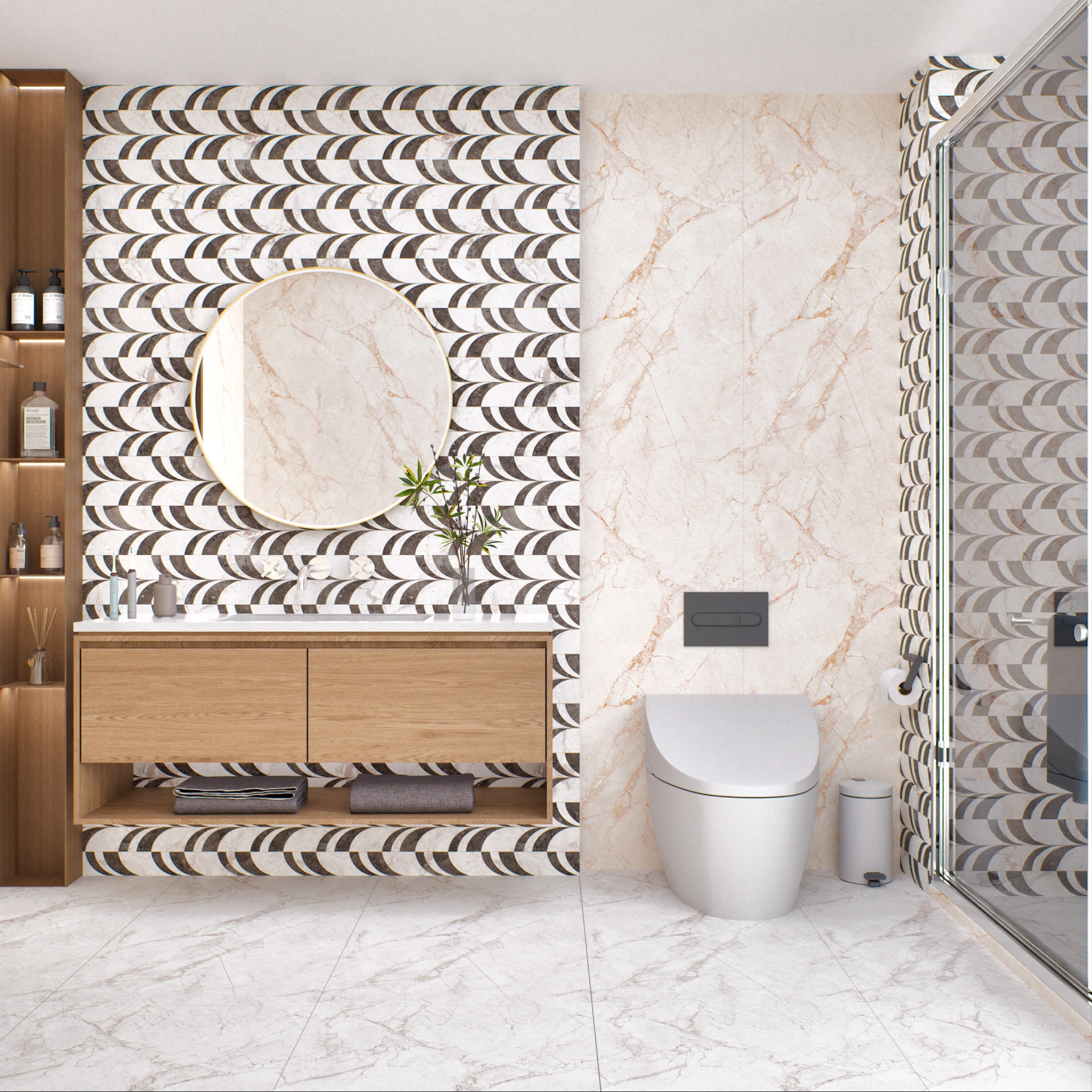 Vitrified Gravier Nebula Silver Decor Highlighter Tiles Matt Rectangular Tiles TL-6377-E (4x2 feet | 9 mm)