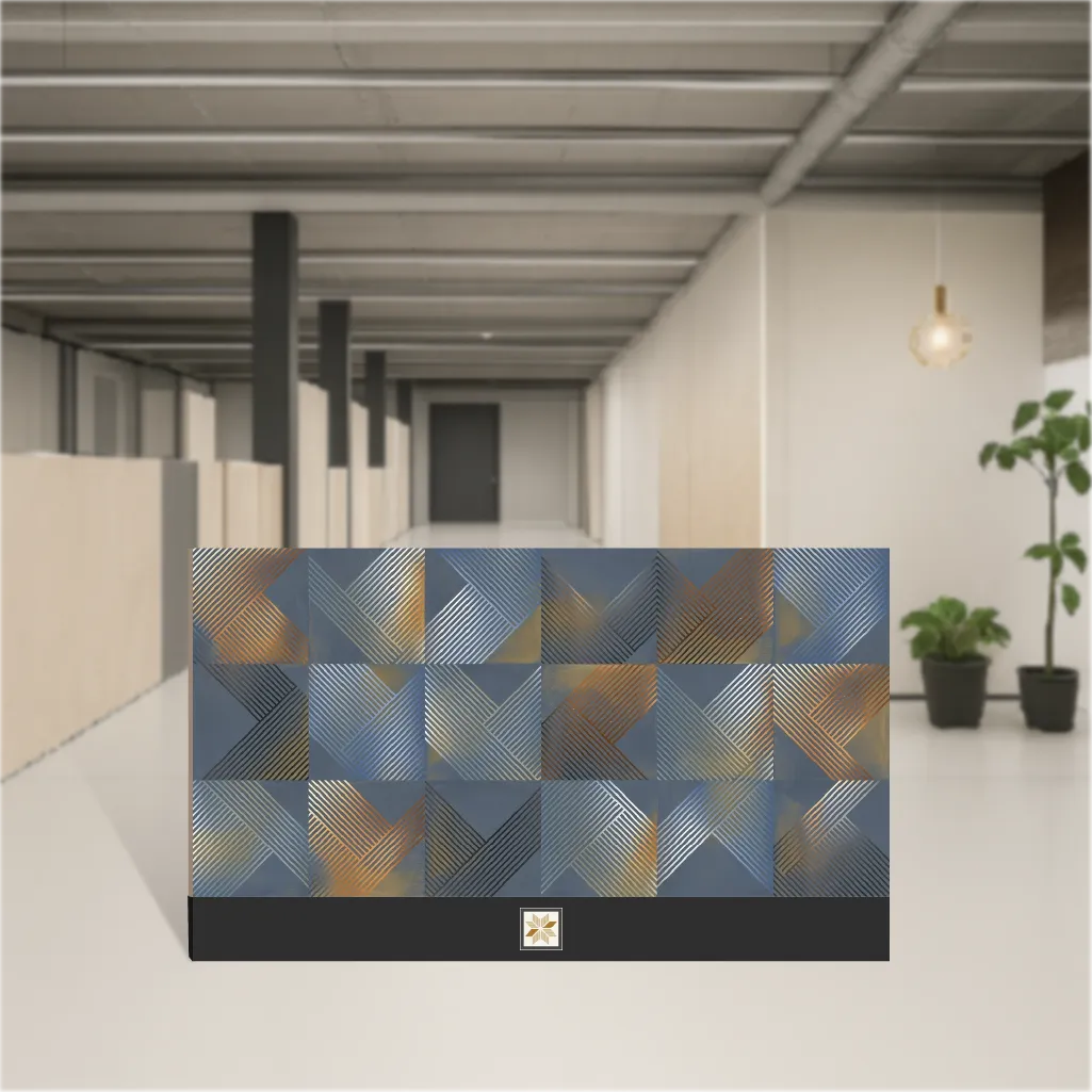 Vitrified Gravier Vintage Indigo Decor Highlighter Tiles Matt Rectangular Tiles TL-4020-C (4x2 feet | 9 mm)