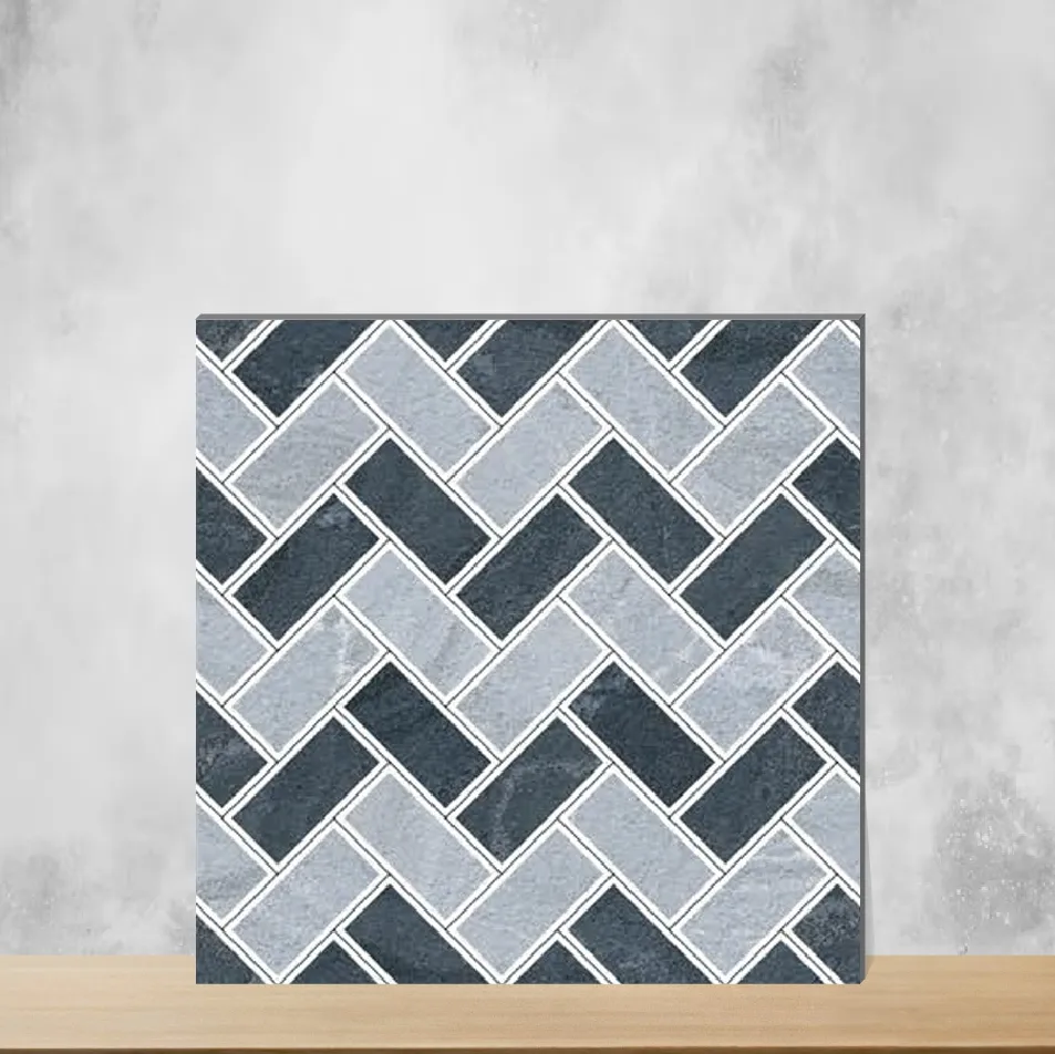 Vitrified Prismor Elevation Stone Matt Square Tiles TL-4036 (16x16 inch | 12 mm)