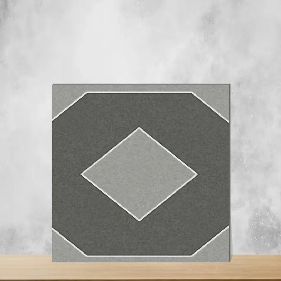 Vitrified Myst Smokey Geometric & Abstracts Matt Square Tiles TL-4206-I (16x16 inch | 12 mm)
