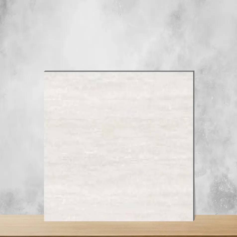 Ceramic Marshmallow Cream Light Marbles & Stones Glossy Rectangular Tiles TL-4173-B (18x12 inch | 6 mm)