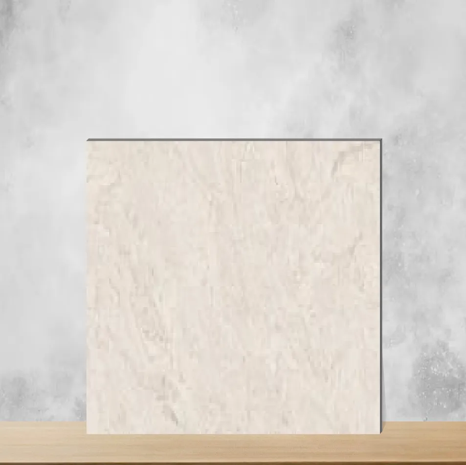 Ceramic Buff Light Marbles & Stones Glossy Rectangular Tiles TL-4210-D (18x12 inch | 6 mm)