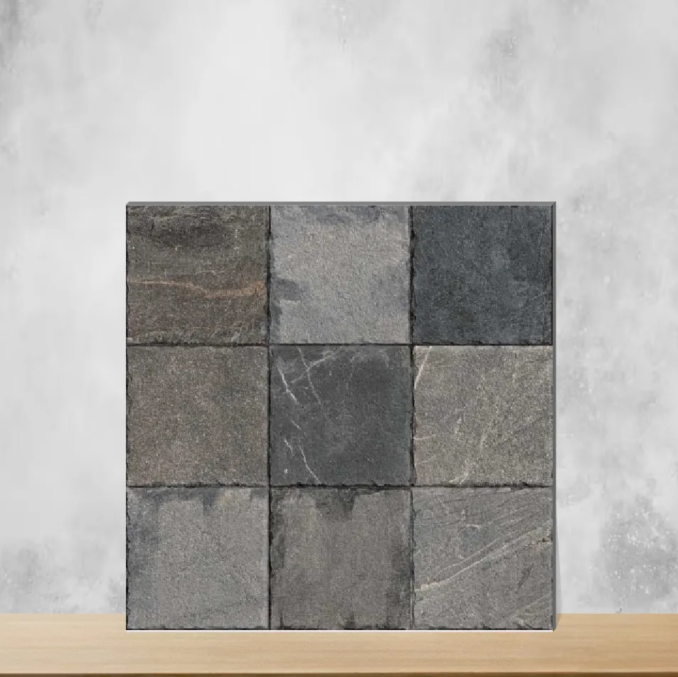 Vanta Black Marbles & Stones Square Tiles TL-4232 (16x16 inch | 12 mm)