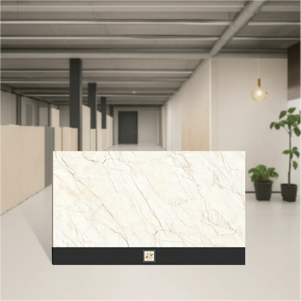 Vitrified Ceaser White Carving Textures Matt Rectangular Tiles TL-4295 (4x2 feet | 9 mm)
