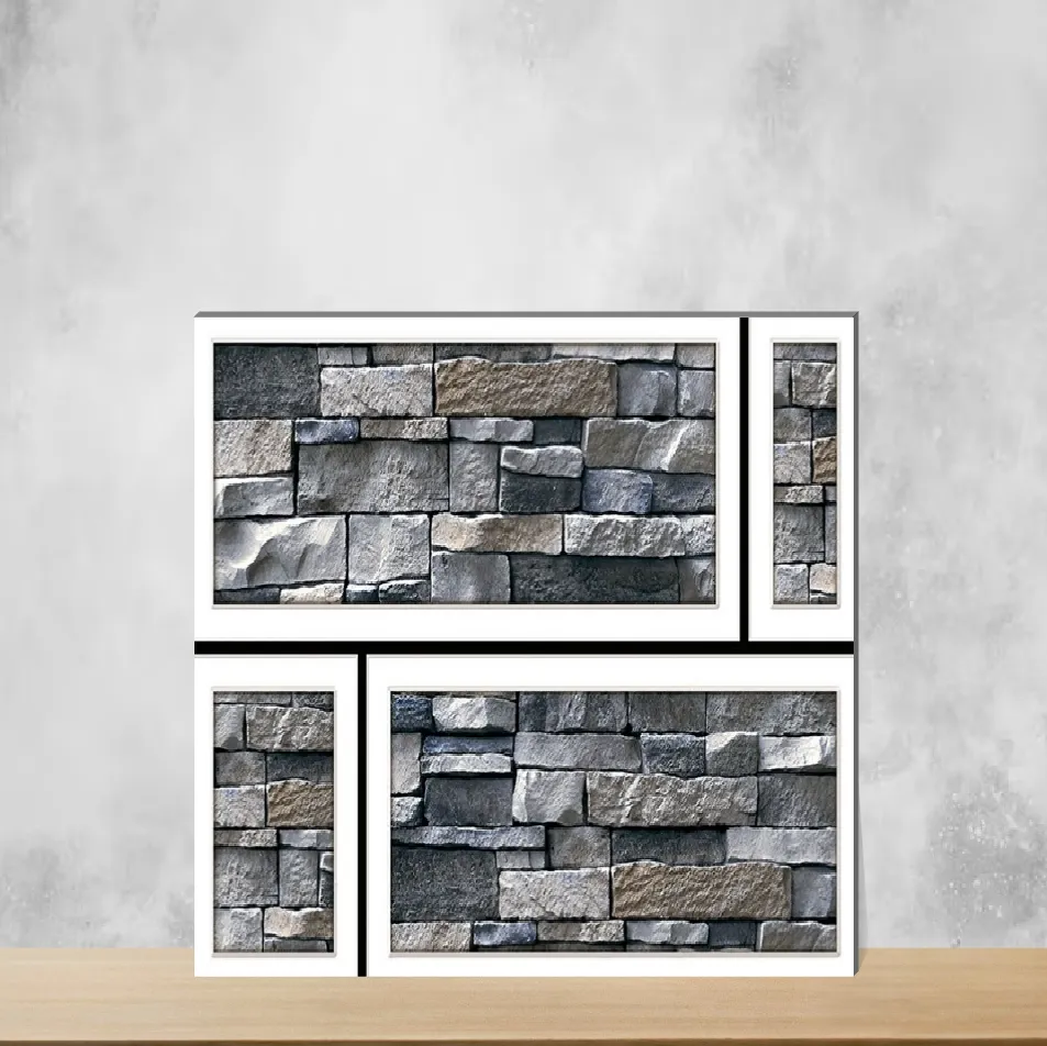 Vitrified Azur Blue 3D Tiles Glossy Rectangular Tiles TL-4305 (18x12 inch | 6 mm)