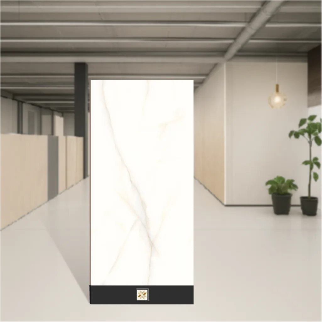 Vitrified Terravia Clavora Onyx Marbles & Stones Glossy Rectangular Tiles TL-4350 (4x2 feet | 8.5 mm)