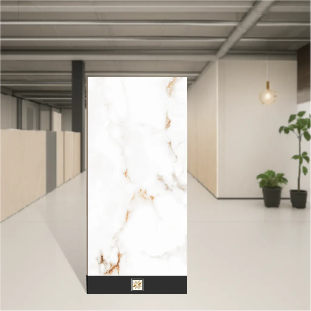 Vitrified Terravia Vennix Marbles & Stones Glossy Rectangular Tiles TL-4362 (4x2 feet | 8.5 mm)